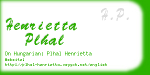 henrietta plhal business card